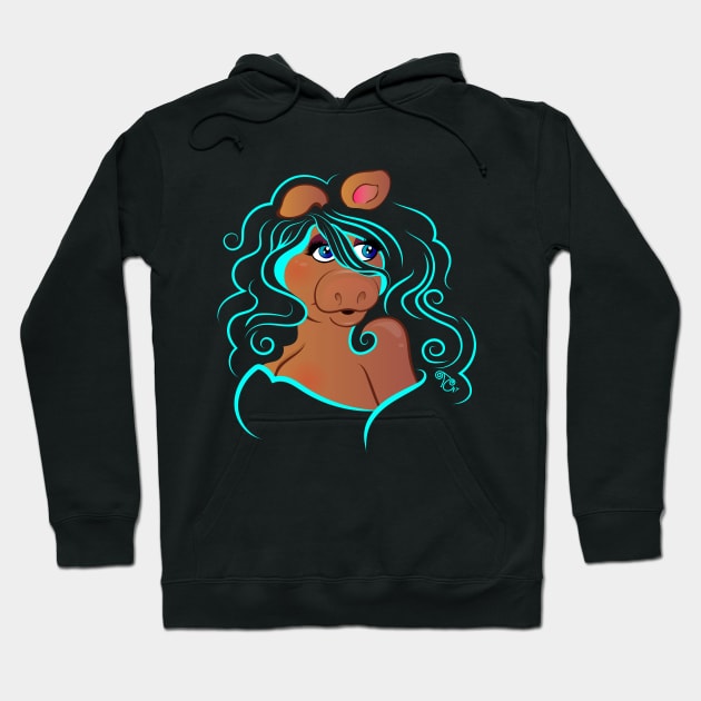 Electric Diva - Teal Hoodie by Toni Tees